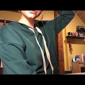 green hoodie